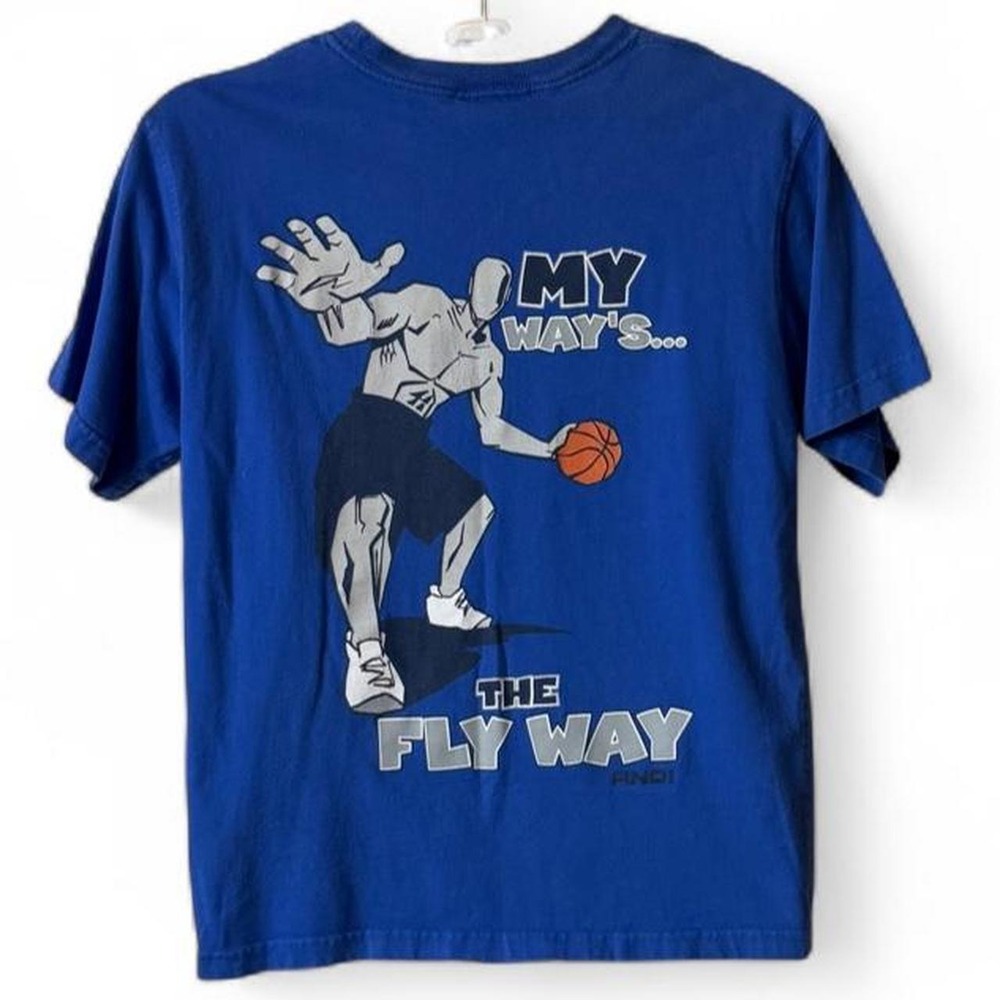 Vintage 90s AND1 Blue Trash Talk Basketball Tee, Boys Size XL